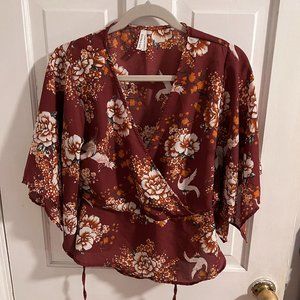 Floral crossover blouse